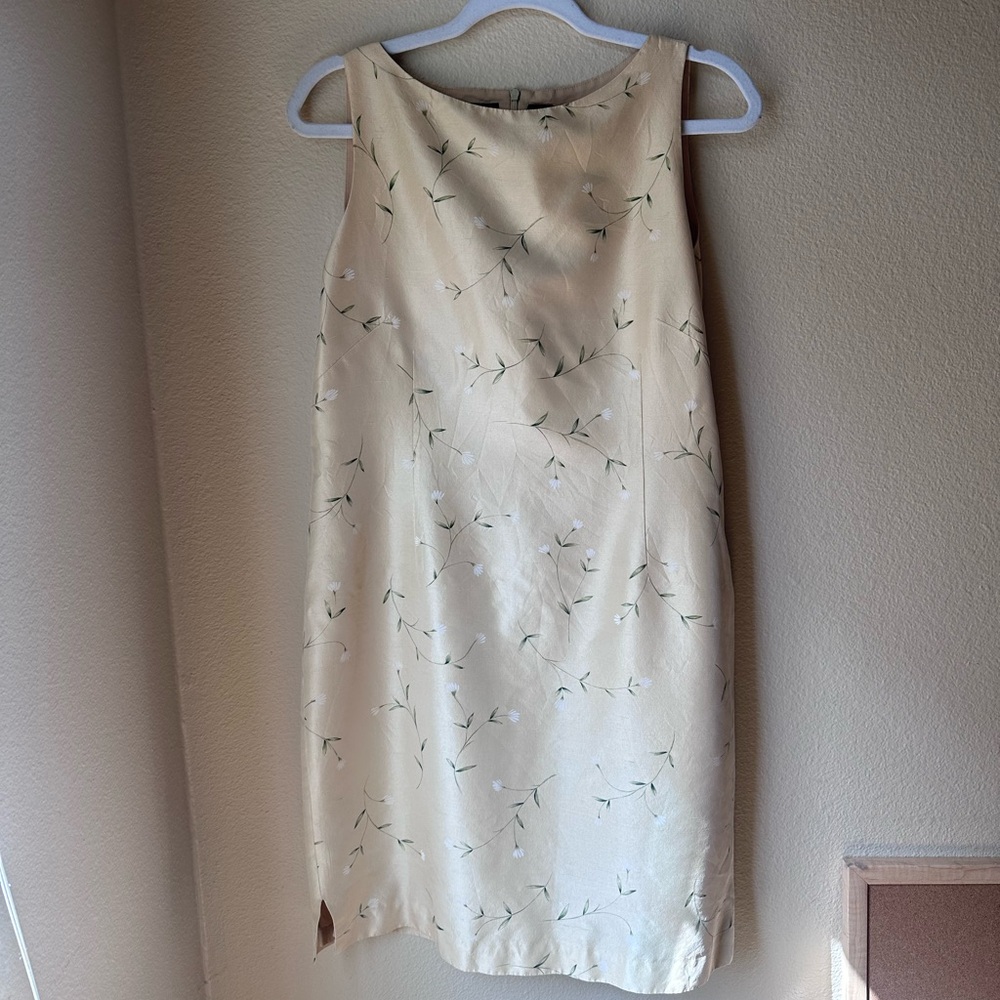 Vintage light yellow floral dress
